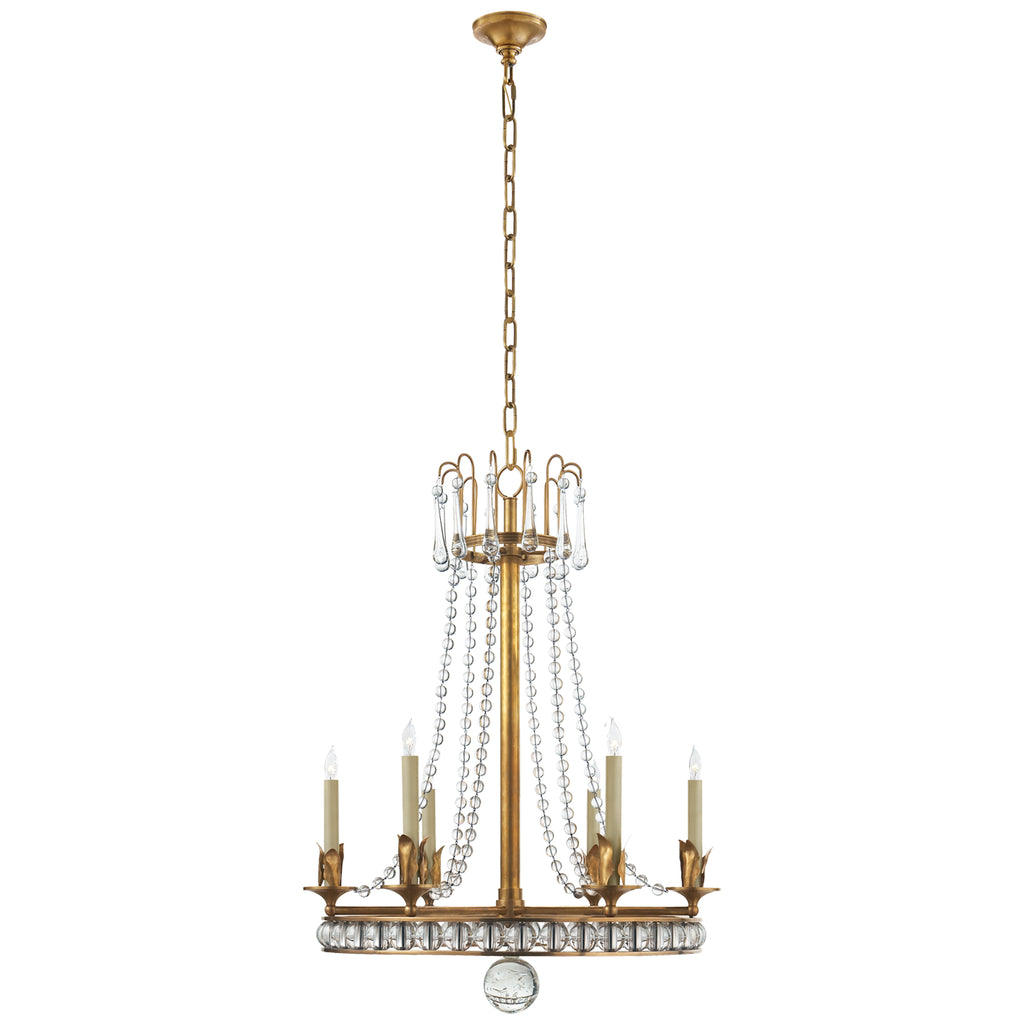 Visual Comfort Signature Canada - SN 5107HAB - Six Light Chandelier - Regency - Hand-Rubbed Antique Brass