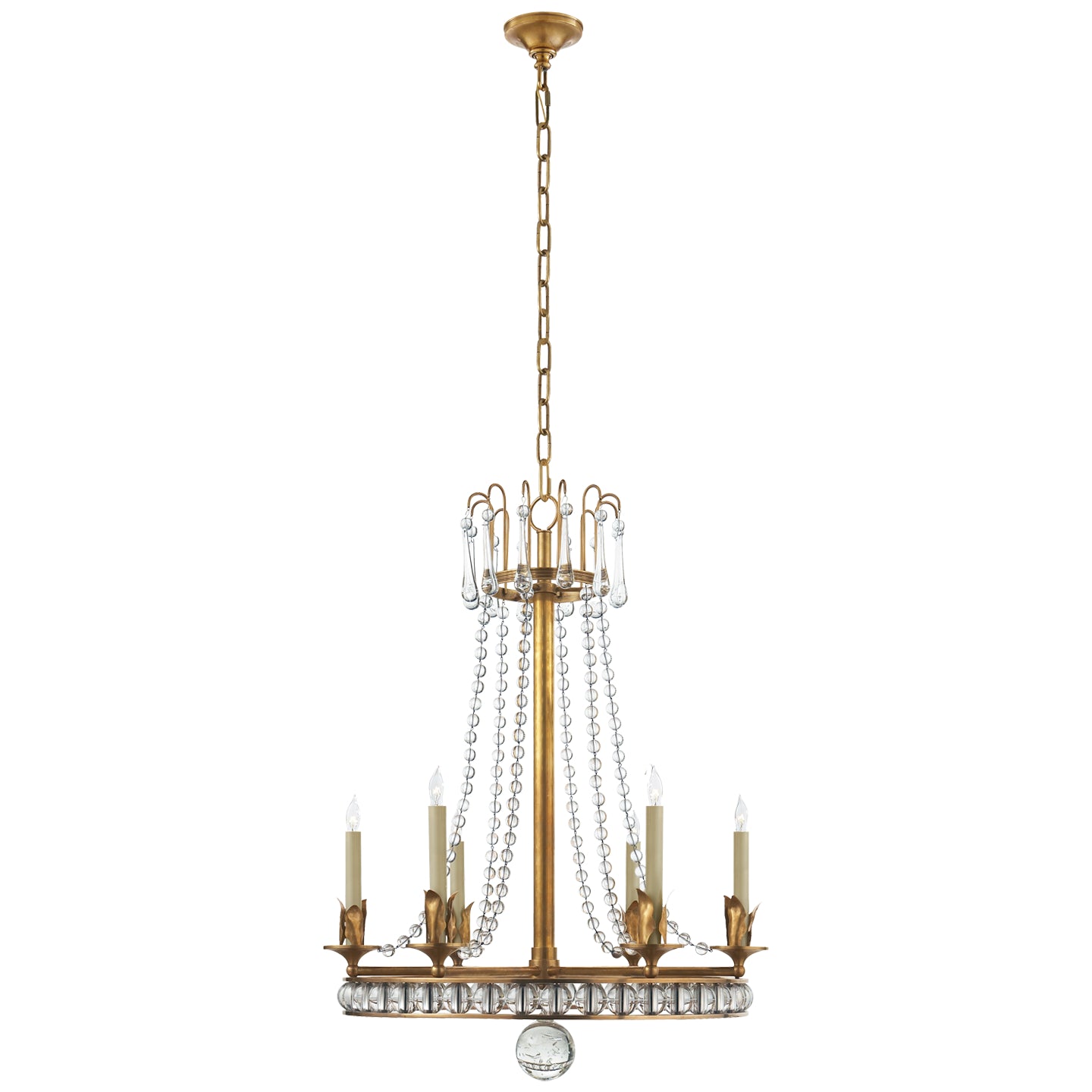 Visual Comfort Signature Canada - SN 5107HAB - Six Light Chandelier - Regency - Hand-Rubbed Antique Brass