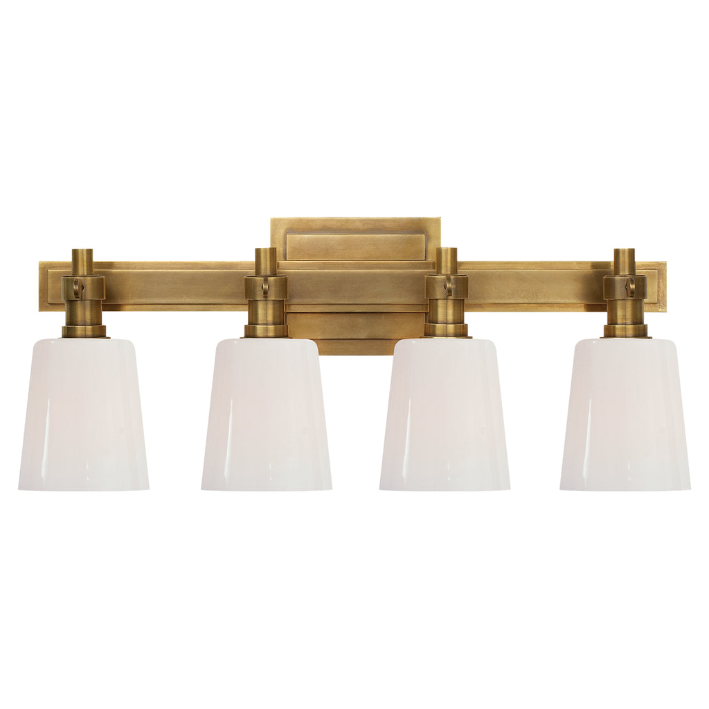Visual Comfort Signature Canada - TOB 2153HAB-WG - Four Light Bath Sconce - Bryant Bath - Hand-Rubbed Antique Brass