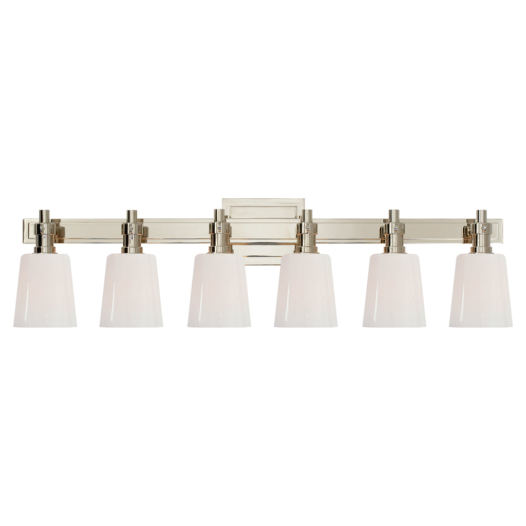 Visual Comfort Signature Canada - TOB 2154PN-WG - Six Light Linear Bath Sconce - Bryant Bath - Polished Nickel
