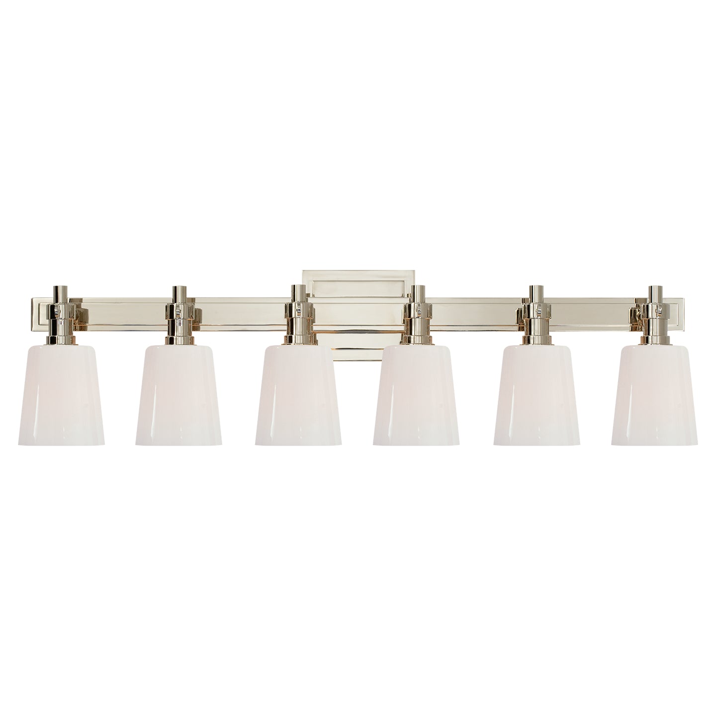 Visual Comfort Signature Canada - TOB 2154PN-WG - Six Light Linear Bath Sconce - Bryant Bath - Polished Nickel