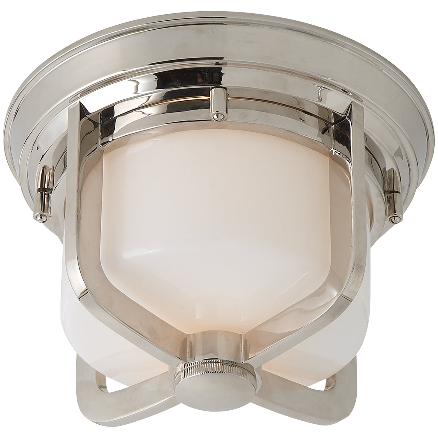 Visual Comfort Signature Canada - TOB 4011PN-WG - One Light Flush Mount - Milton - Polished Nickel