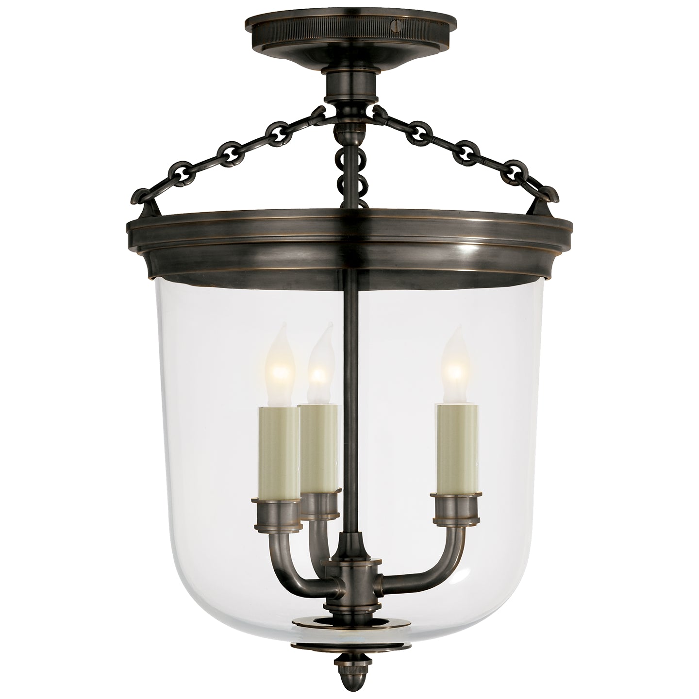 Visual Comfort Signature Canada - TOB 4212BZ - Three Light Semi-Flush Mount - Merchant - Bronze