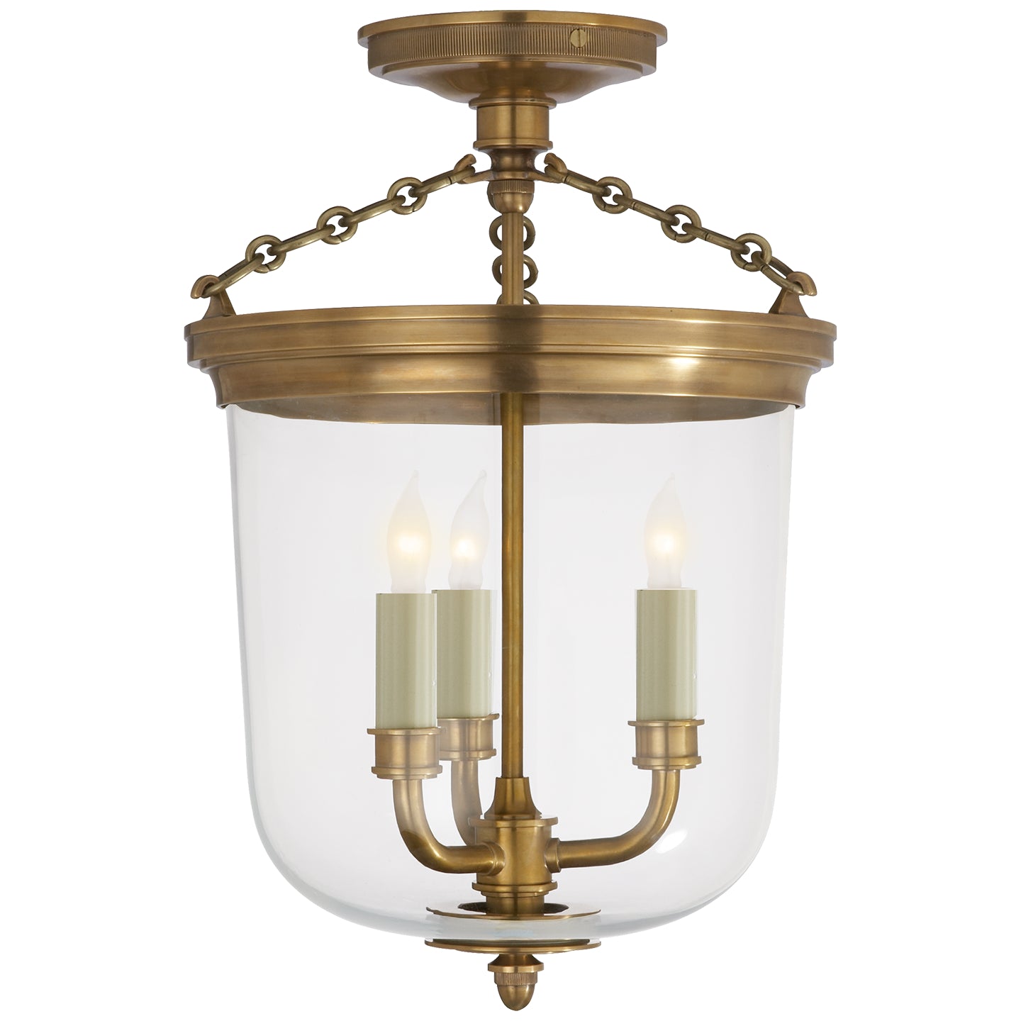 Visual Comfort Signature Canada - TOB 4212HAB - Three Light Semi-Flush Mount - Merchant - Hand-Rubbed Antique Brass