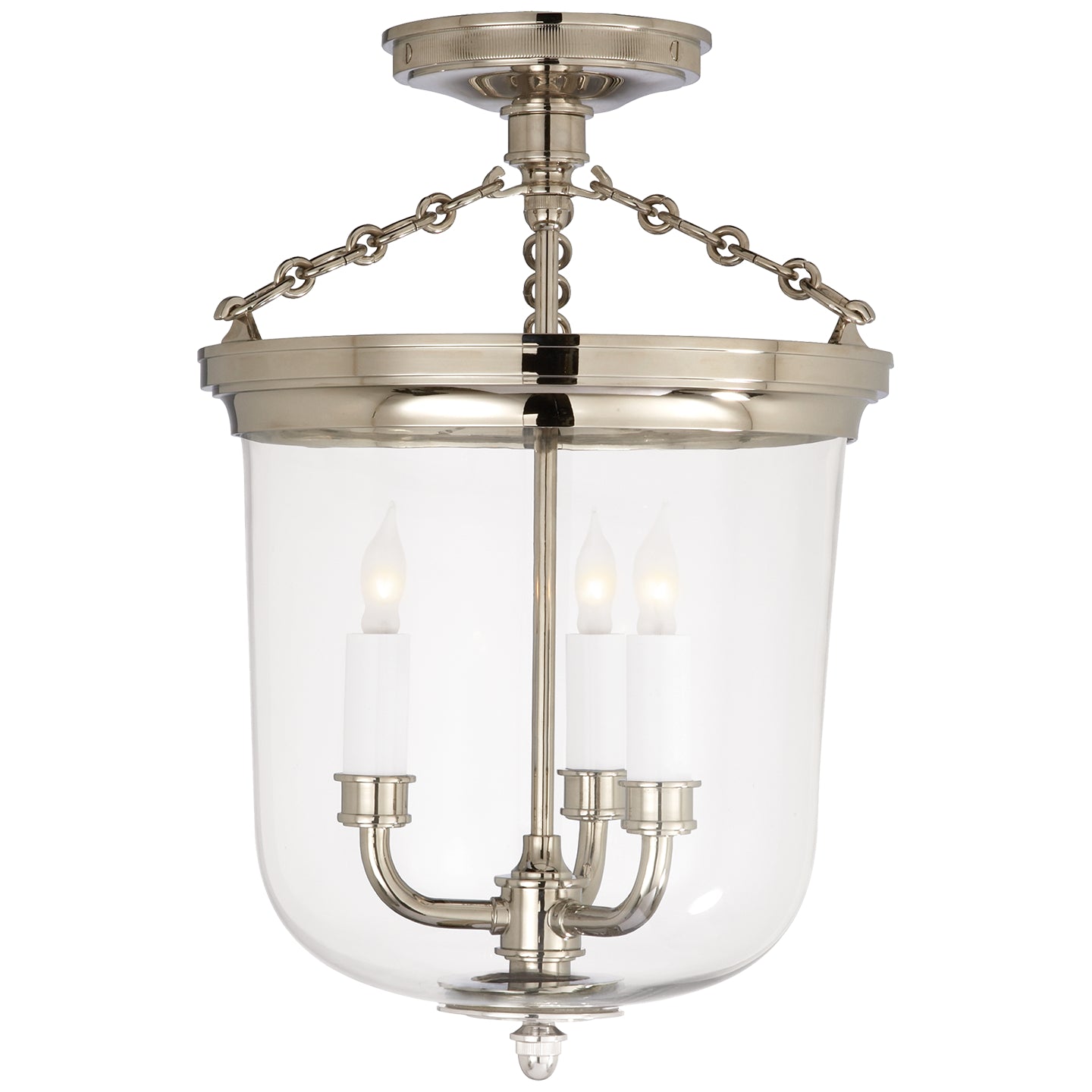 Visual Comfort Signature Canada - TOB 4212PN - Three Light Semi-Flush Mount - Merchant - Polished Nickel