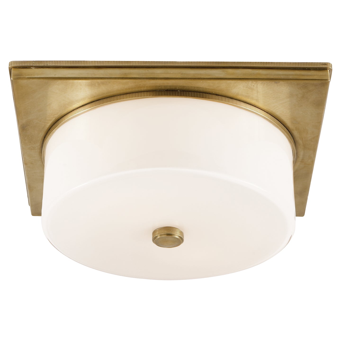 Visual Comfort Signature Canada - TOB 4216HAB-WG - Two Light Flush Mount - Newhouse Block - Hand-Rubbed Antique Brass