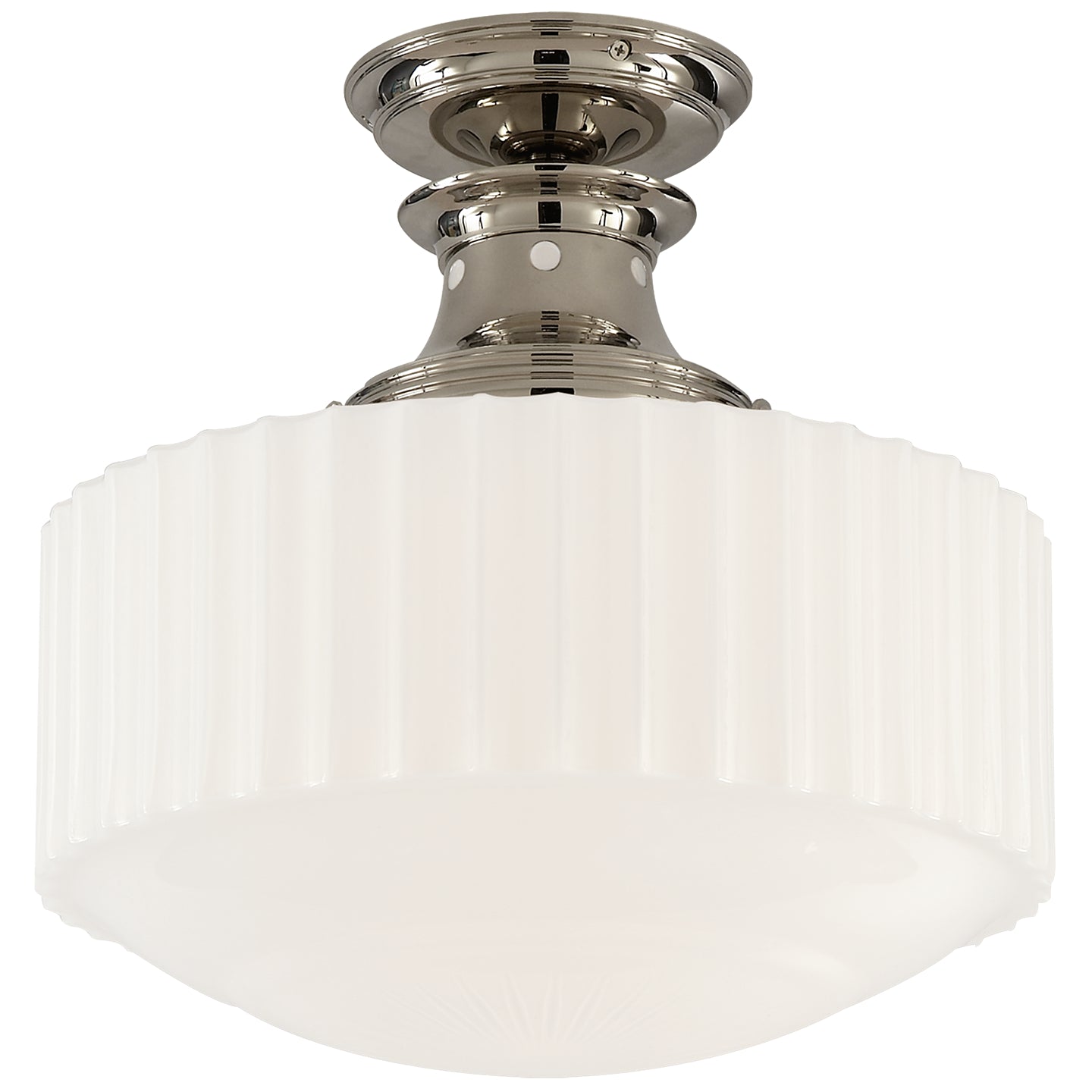 Visual Comfort Signature Canada - TOB 5150PN-WG - One Light Flush Mount - Milton Road - Polished Nickel