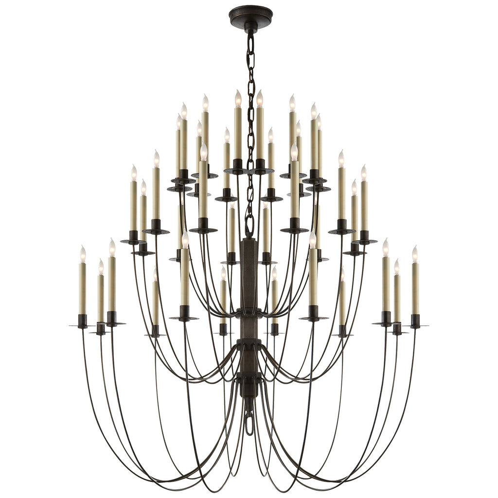 Visual Comfort Signature Canada - TOB 5206AI - 36 Light Chandelier - Erika - Aged Iron