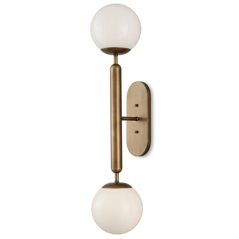 Serenity Double-Light Brass Sconce