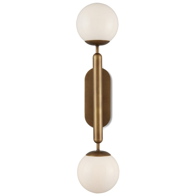 Serenity Double-Light Brass Sconce