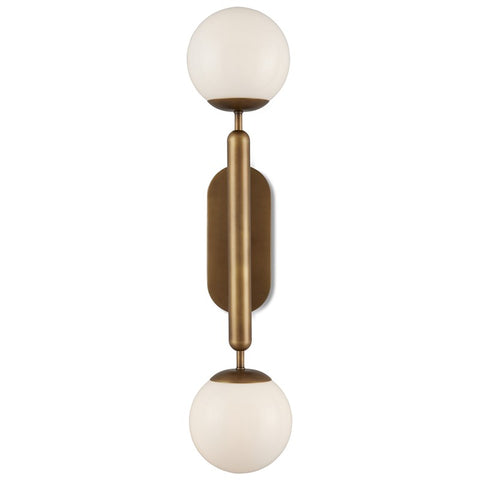 Serenity Double-Light Brass Sconce