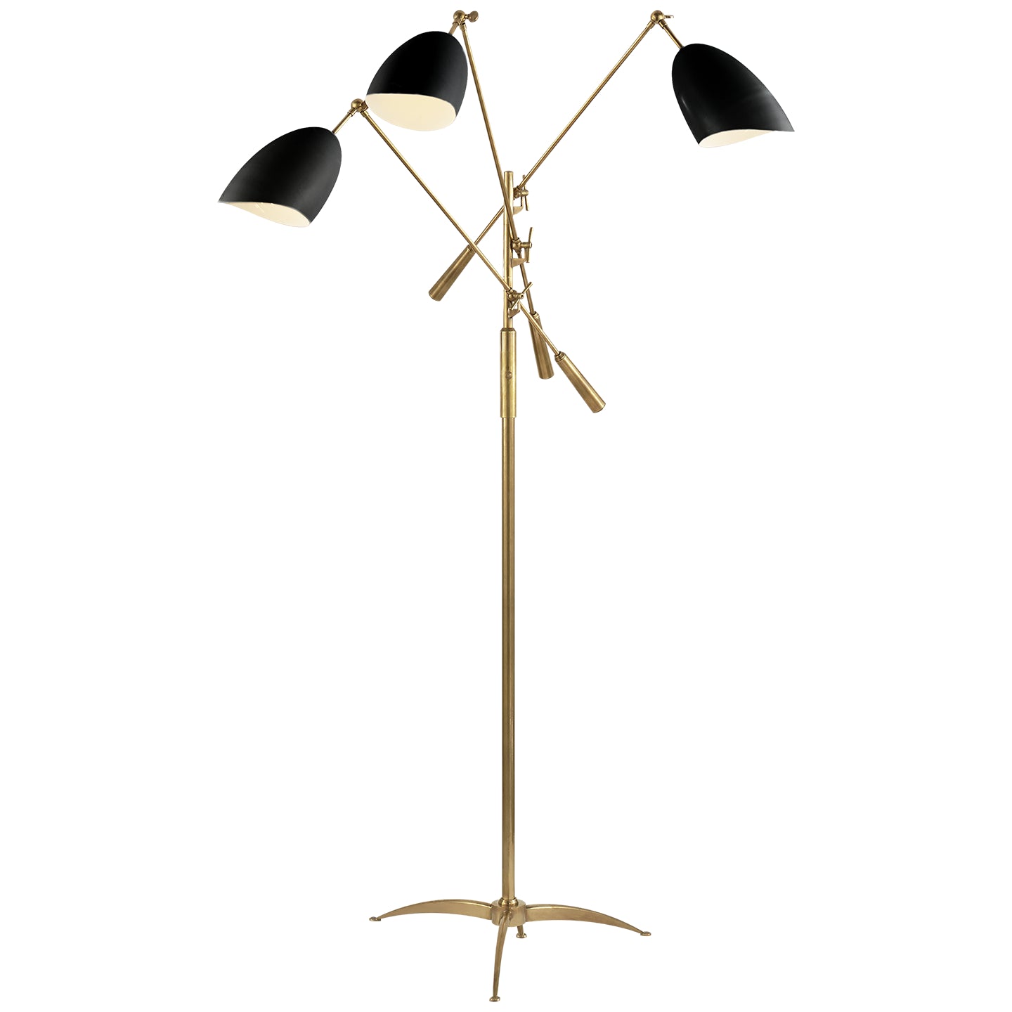 Visual Comfort Signature Canada - ARN 1009HAB-BLK - Three Light Floor Lamp - Sommerard - Hand-Rubbed Antique Brass and Black