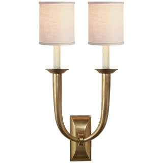 Visual Comfort Signature Canada - S 2021HAB-L - Two Light Wall Sconce - French Deco Horn - Hand-Rubbed Antique Brass