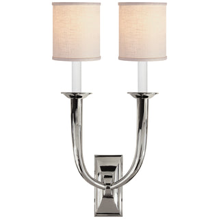 French Deco Horn Two Light Wall Sconce