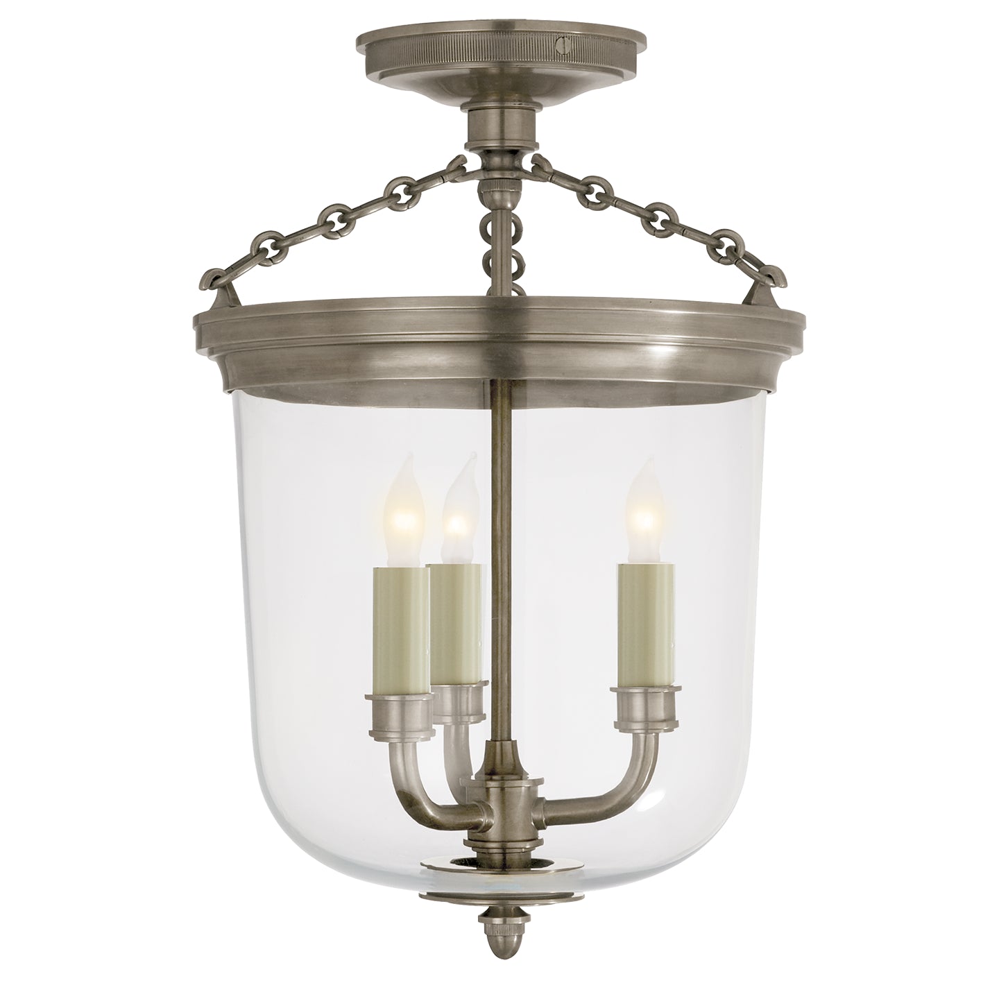 Visual Comfort Signature Canada - TOB 4212AN - Three Light Semi-Flush Mount - Merchant - Antique Nickel