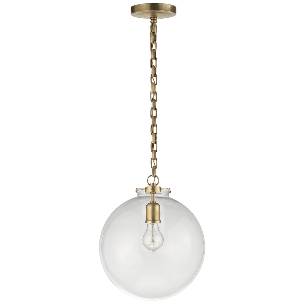 Visual Comfort Signature Canada - TOB 5226HAB/G4-CG - One Light Pendant - Katie Globe - Hand-Rubbed Antique Brass