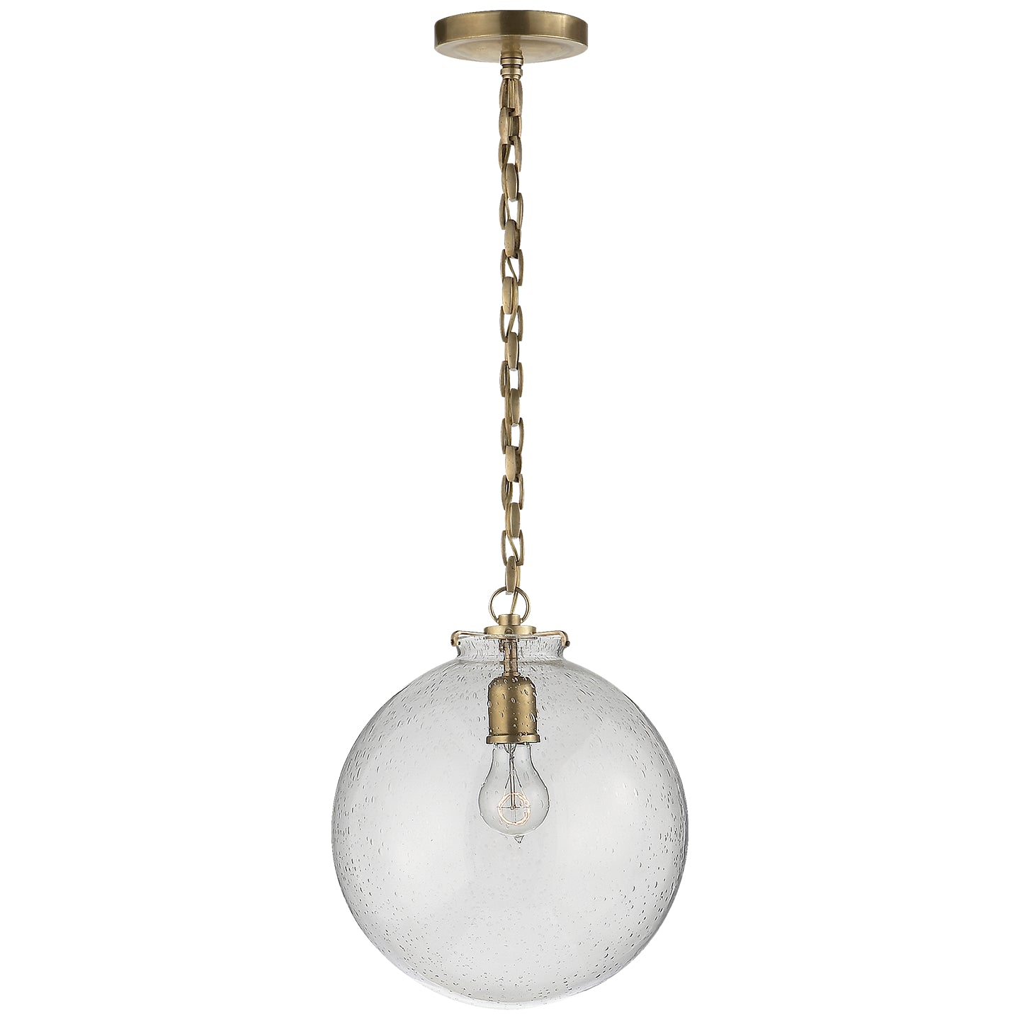 Visual Comfort Signature Canada - TOB 5226HAB/G4-SG - One Light Pendant - Katie Globe - Hand-Rubbed Antique Brass