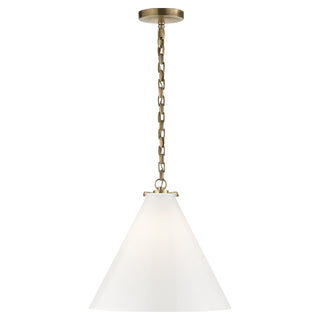 Visual Comfort Signature Canada - TOB 5226HAB/G6-WG - One Light Pendant - Katie Conical - Hand-Rubbed Antique Brass