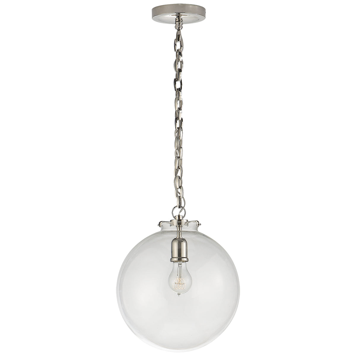 Visual Comfort Signature Canada - TOB 5226PN/G4-CG - One Light Pendant - Katie Globe - Polished Nickel