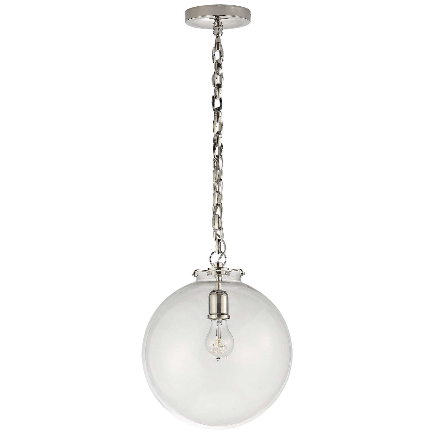 Visual Comfort Signature Canada - TOB 5226PN/G4-CG - One Light Pendant - Katie Globe - Polished Nickel