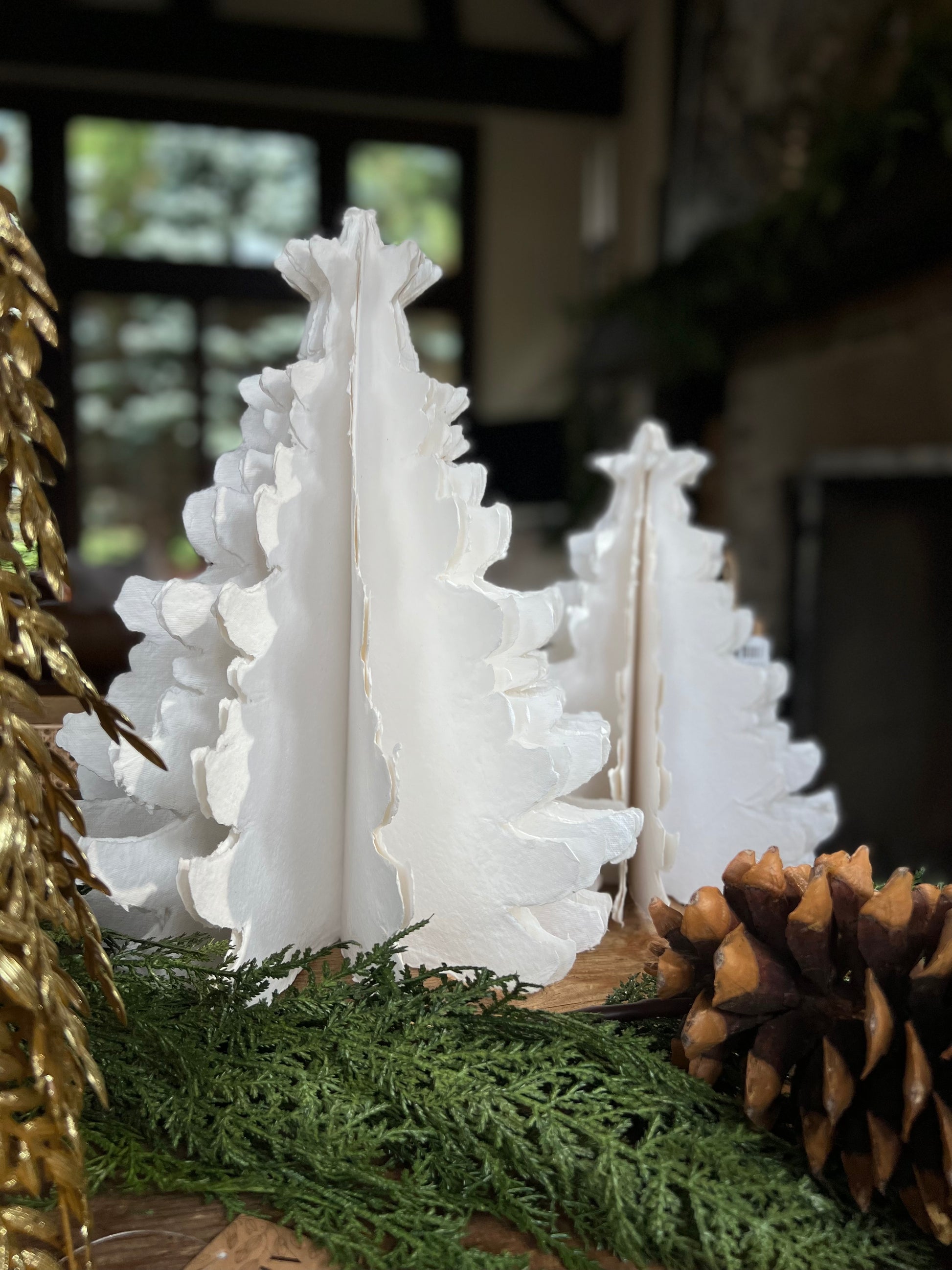 Handmade Ivory Paper Tree, Small and Large