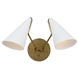 Visual Comfort Signature Canada - ARN 2059HAB-WHT - Two Light Wall Sconce - Clemente - Hand-Rubbed Antique Brass