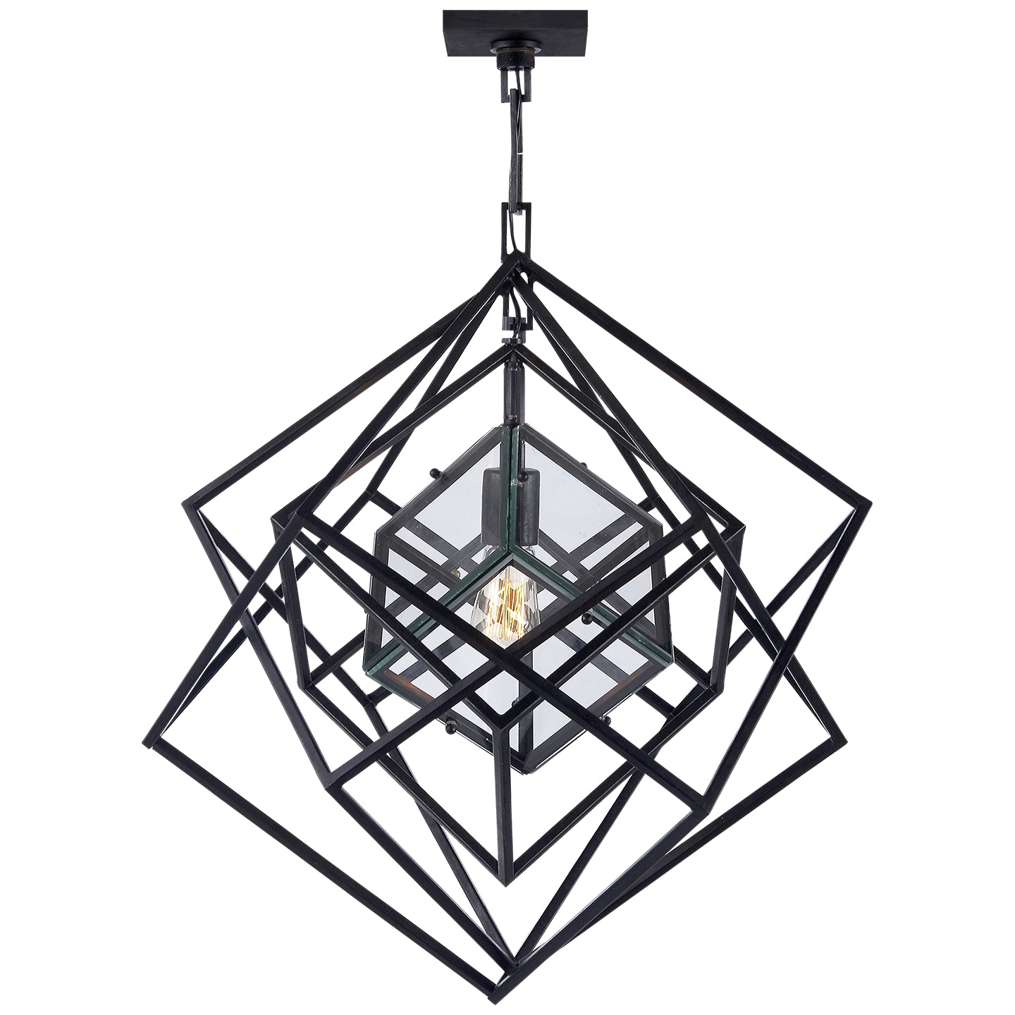 Visual Comfort Signature Canada - KW 5020AI-CG - One Light Chandelier - Cubist - Aged Iron