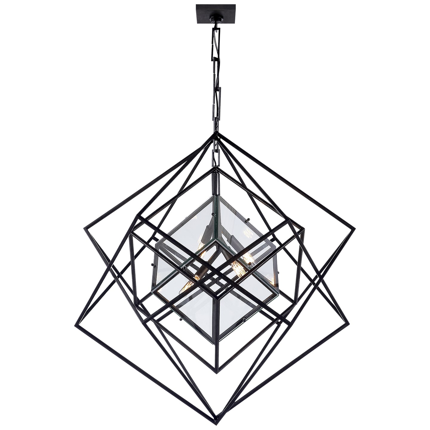 Visual Comfort Signature Canada - KW 5021AI-CG - Four Light Chandelier - Cubist - Aged Iron