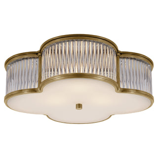 Visual Comfort Signature Canada - AH 4015NB/CG-FG - Three Light Flush Mount - Basil - Natural Brass with Clear Glass