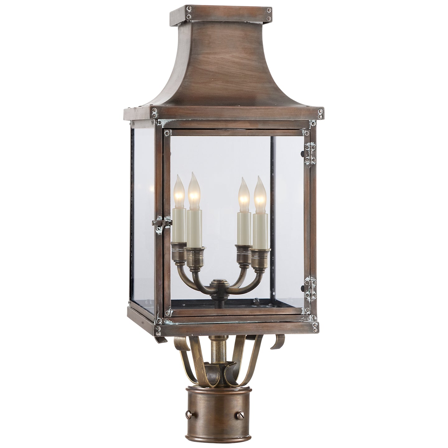 Visual Comfort Signature Canada - CHO 7820NC-CG - Four Light Post Lantern - Bedford - Natural Copper