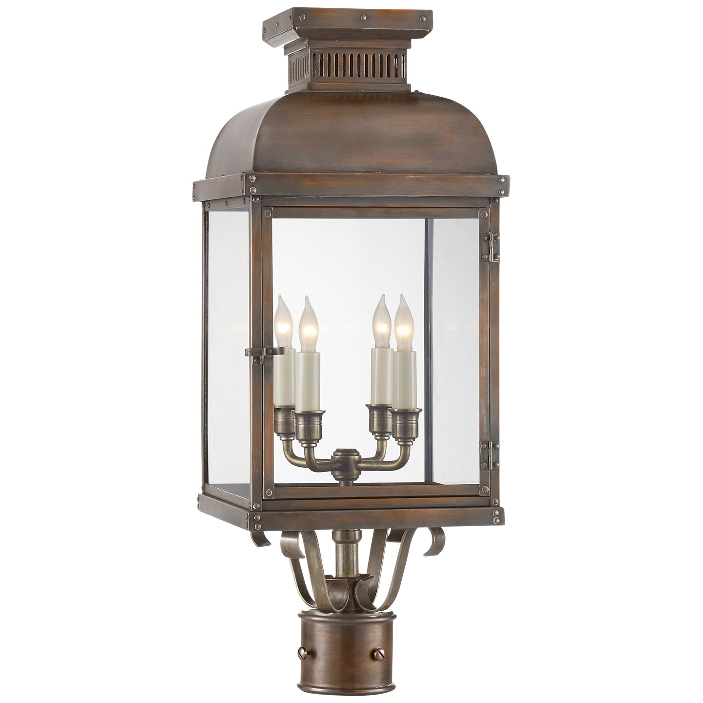 Visual Comfort Signature Canada - CHO 7821NC-CG - Four Light Post Lantern - Suffork - Natural Copper