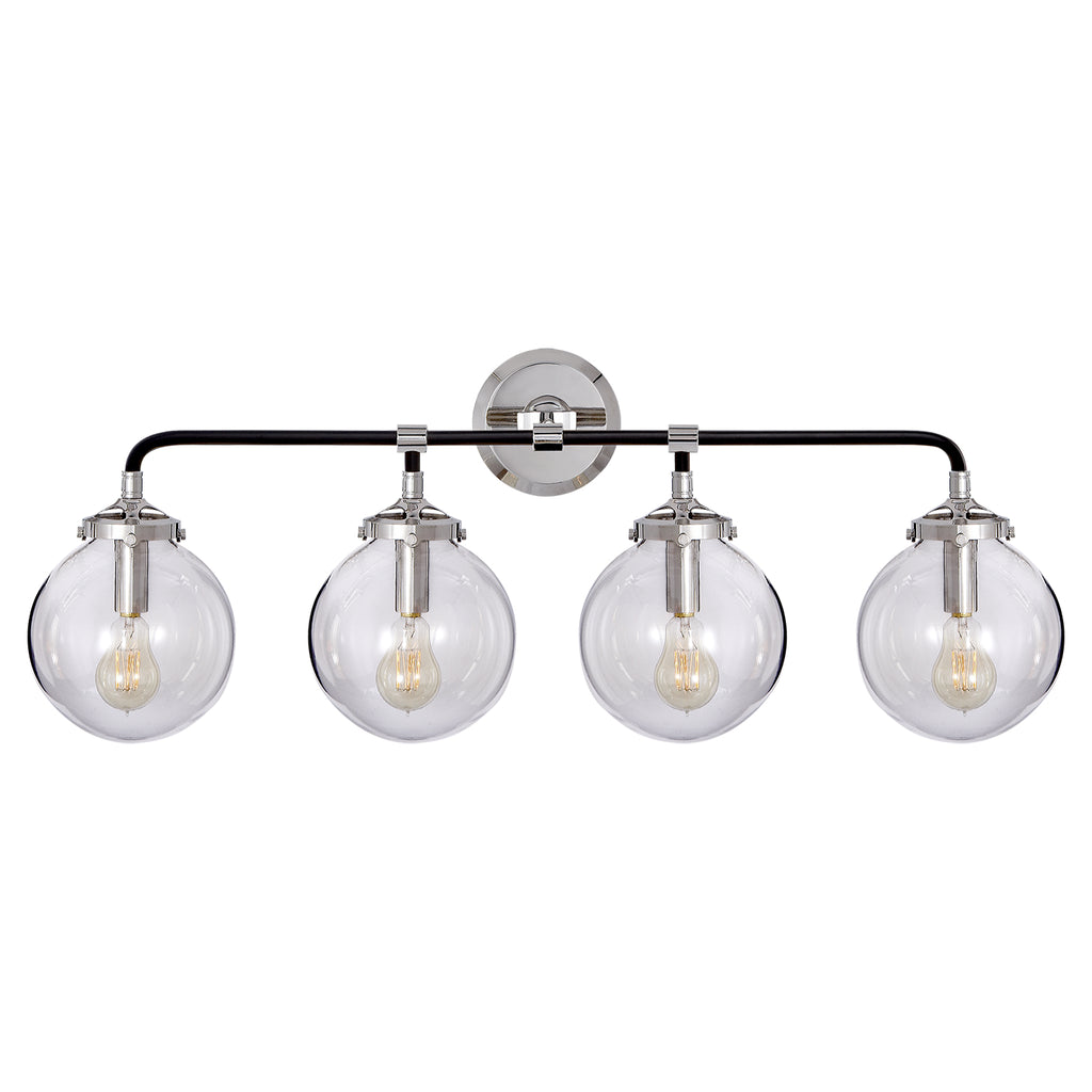 Visual Comfort Signature Canada - S 2025PN/BLK-CG - Four Light Bath Sconce - Bistro - Polished Nickel and Black