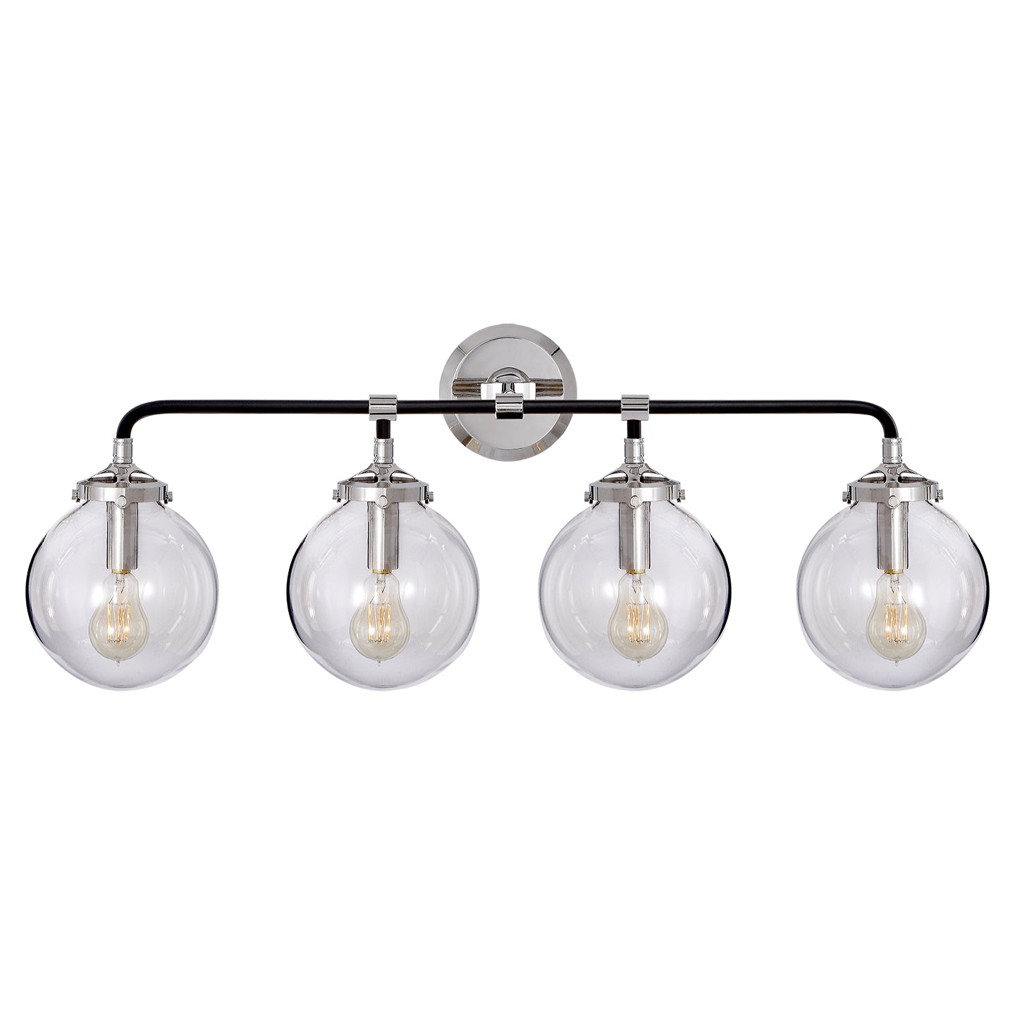 Visual Comfort Signature Canada - S 2025PN/BLK-CG - Four Light Bath Sconce - Bistro - Polished Nickel and Black