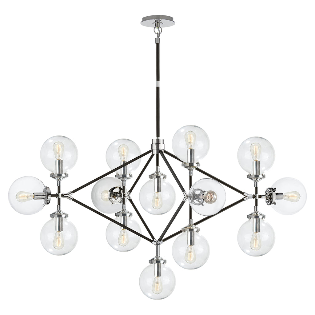Visual Comfort Signature Canada - S 5024PN/BLK-CG - 14 Light Chandelier - Bistro - Polished Nickel and Black