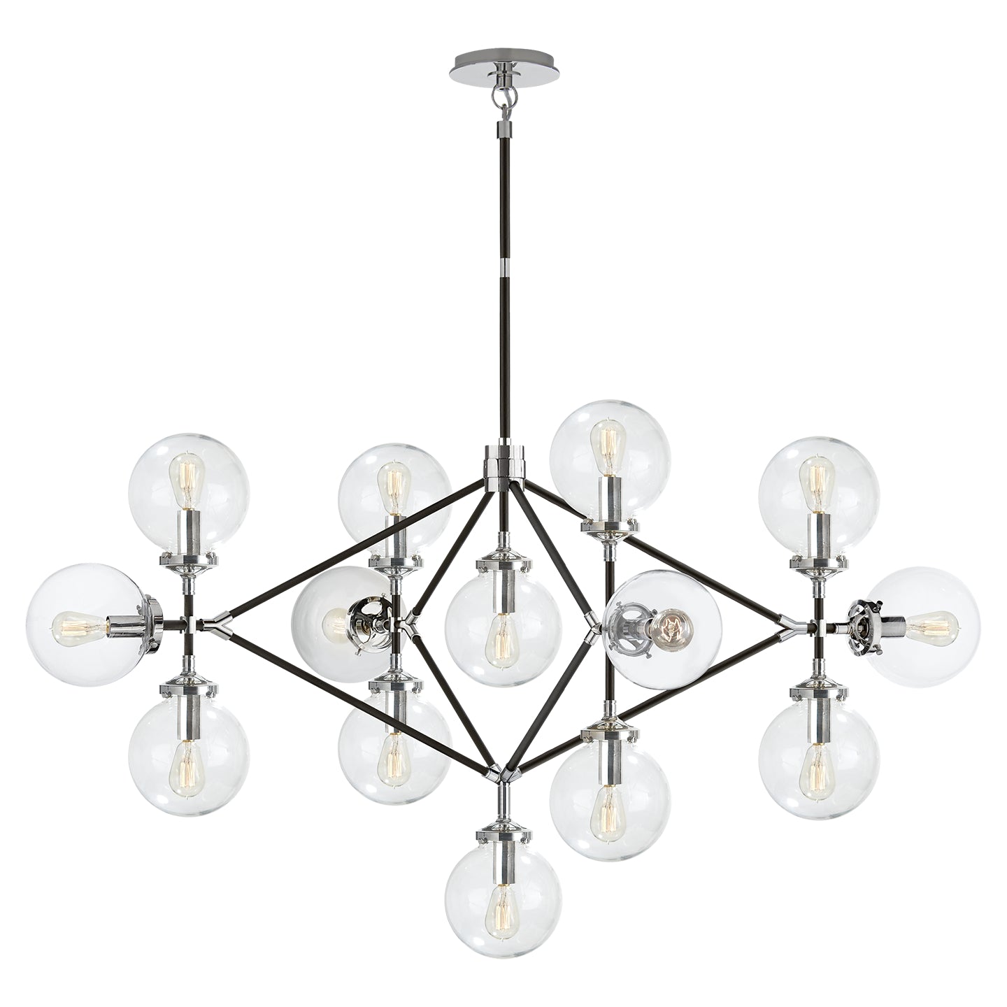 Visual Comfort Signature Canada - S 5024PN/BLK-CG - 14 Light Chandelier - Bistro - Polished Nickel and Black