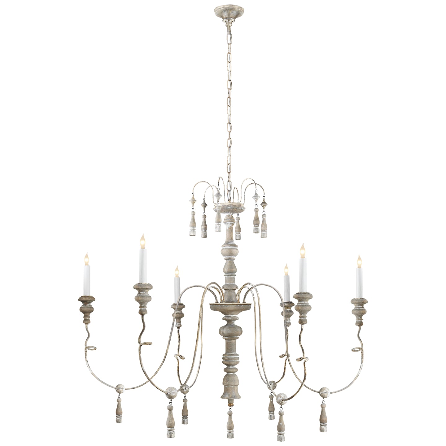 Visual Comfort Signature Canada - SK 5004BW - Six Light Chandelier - Michele - Belgian White