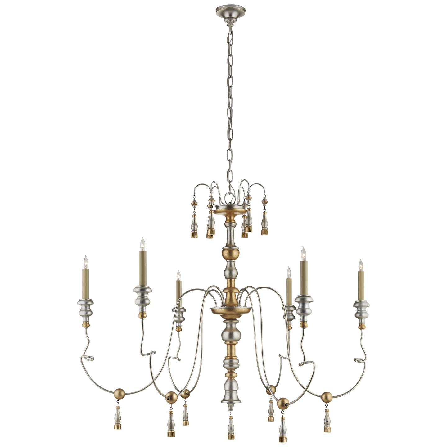 Visual Comfort Signature Canada - SK 5004FG - Six Light Chandelier - Michele - French Gild Silver and Gold