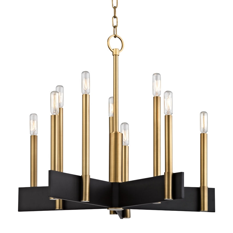Hudson Valley Canada - 8825-AGB - Ten Light Chandelier - Abrams - Aged Brass