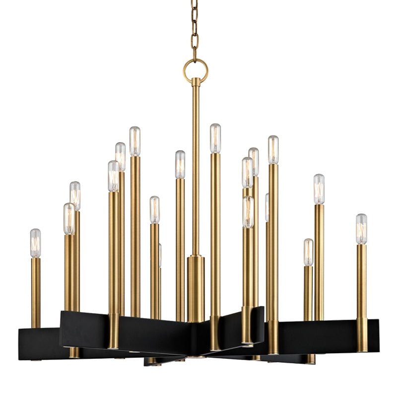 Hudson Valley Canada - 8834-AGB - 18 Light Chandelier - Abrams - Aged Brass