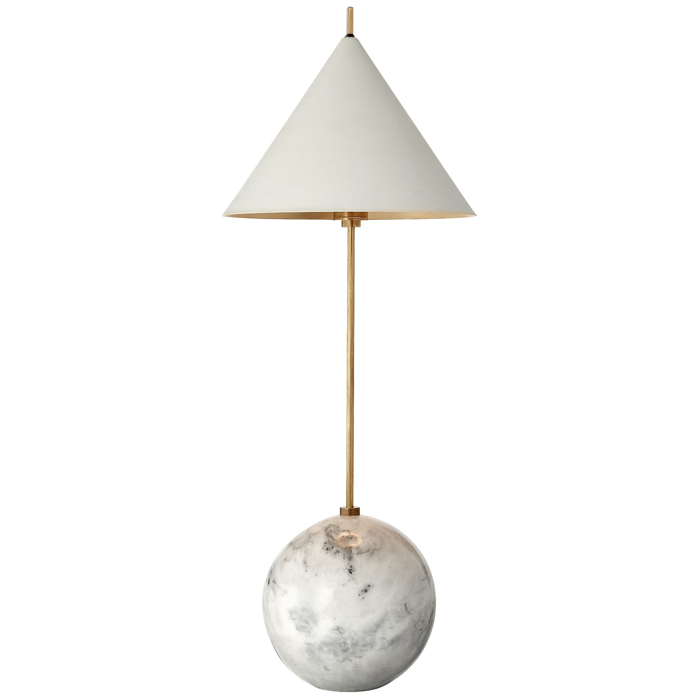 Visual Comfort Signature Canada - KW 3118AB/WHT - One Light Accent Lamp - Cleo - Antique-Burnished Brass