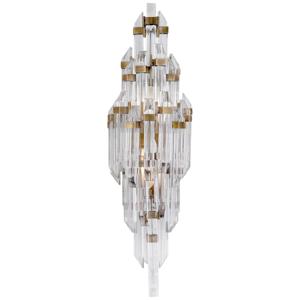 Visual Comfort Signature Canada - SK 2404HAB-CA - Two Light Wall Sconce - Adele - Hand-Rubbed Antique Brass with Clear Acrylic
