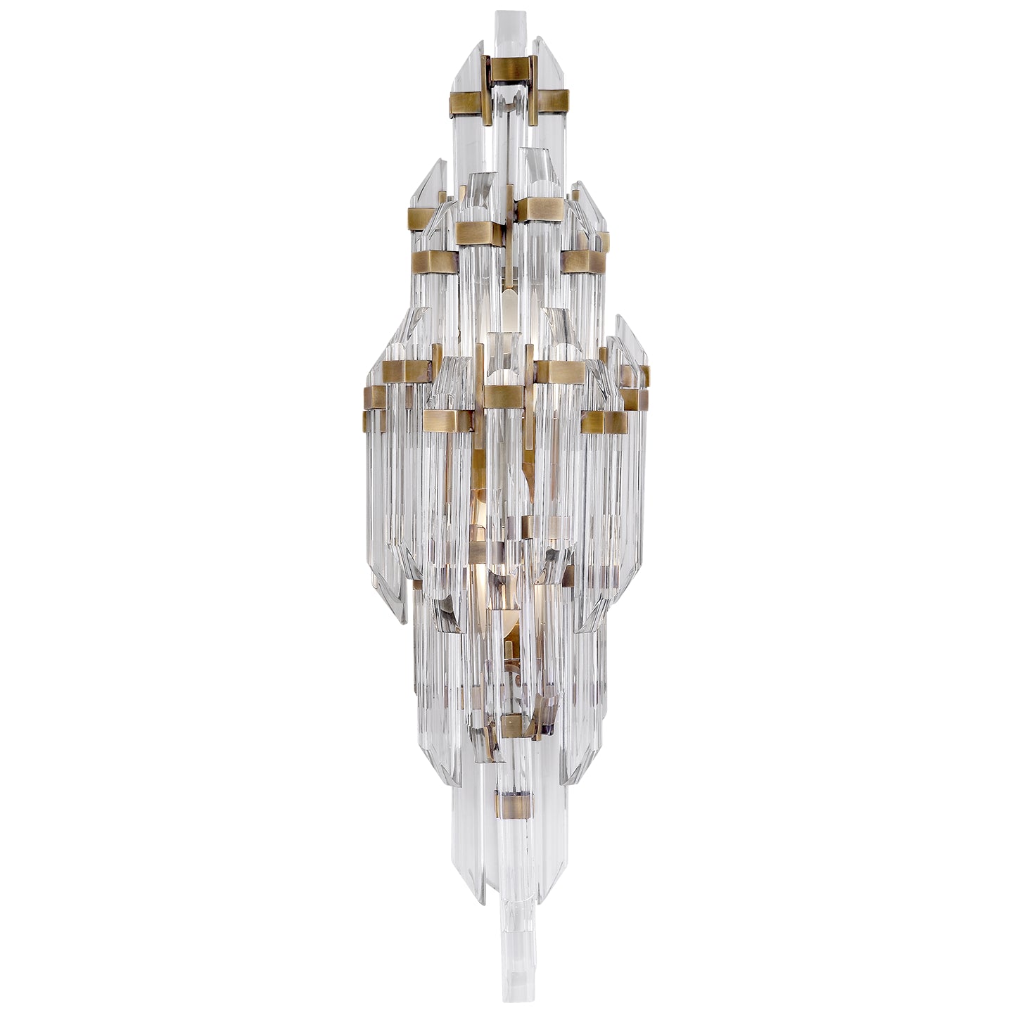 Visual Comfort Signature Canada - SK 2404HAB-CA - Two Light Wall Sconce - Adele - Hand-Rubbed Antique Brass with Clear Acrylic