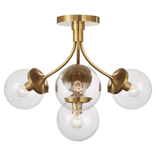 Visual Comfort Signature Canada - KS 4407SB-CG - Four Light Semi Flush Mount - Prescott - Soft Brass