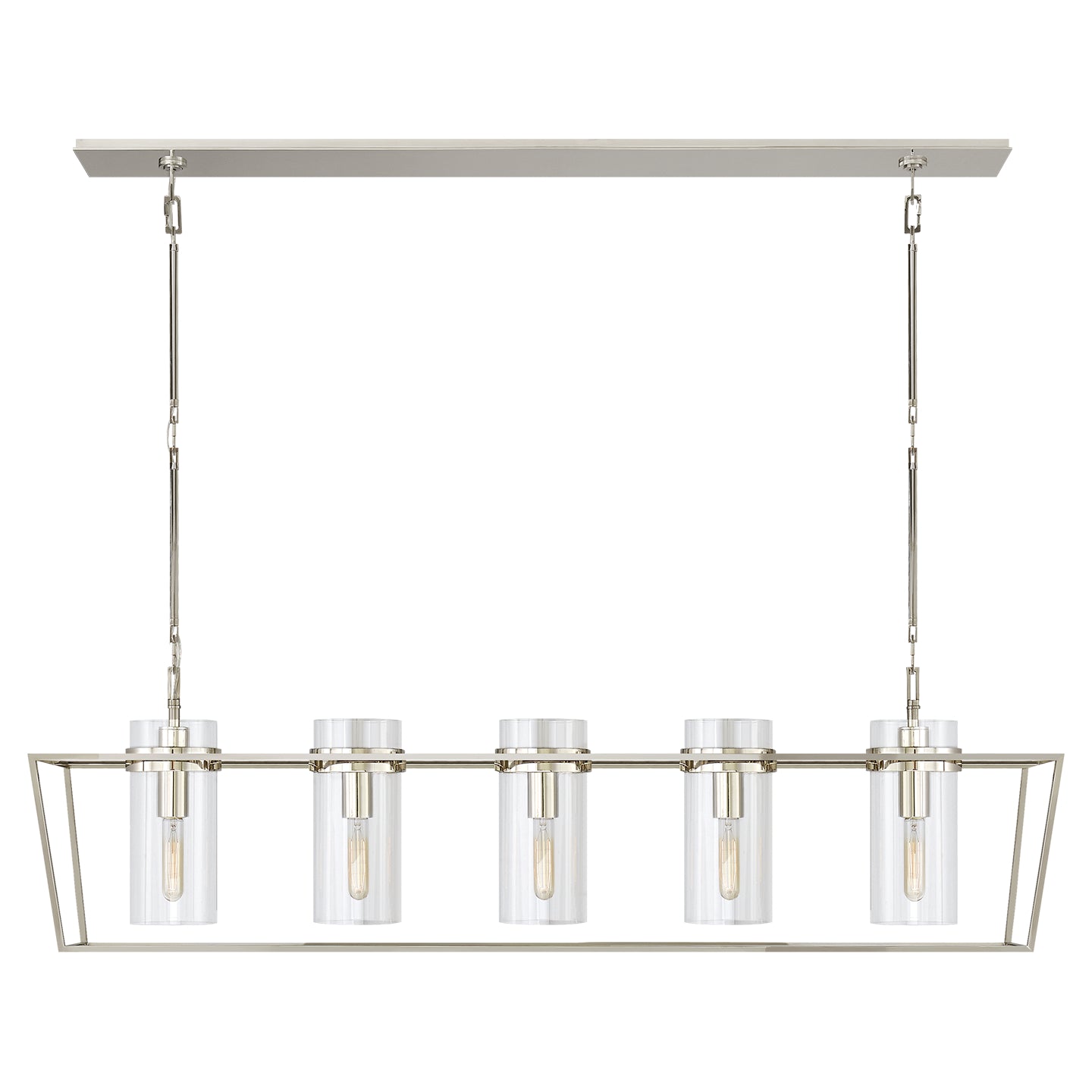 Visual Comfort Signature Canada - S 5177PN-CG - Five Light Linear Pendant - Presidio - Polished Nickel