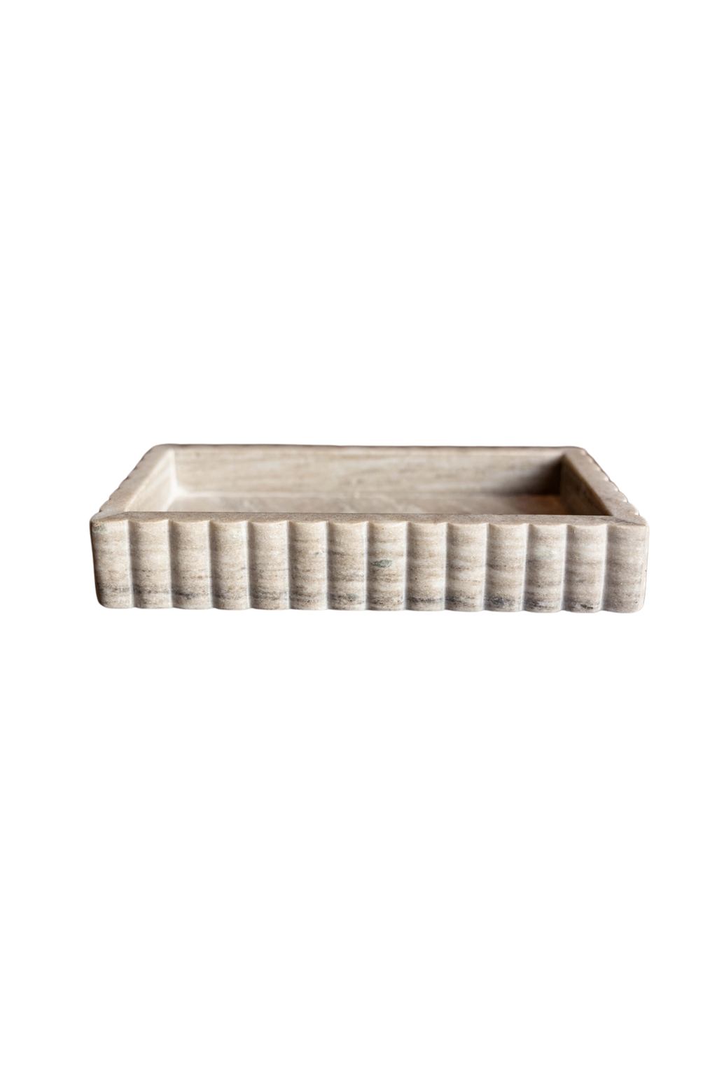 Scalloped Marble Fluted Tray