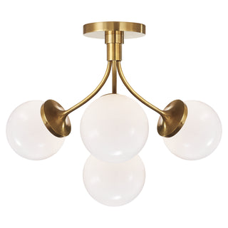 Visual Comfort Signature Canada - KS 4407SB-WG - Four Light Semi Flush Mount - Prescott - Soft Brass