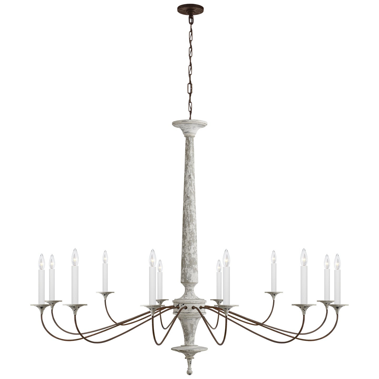 Visual Comfort Signature Canada - SK 5350SWH/NR - 12 Light Chandelier - Bordeaux - Swedish White and Natural Rust