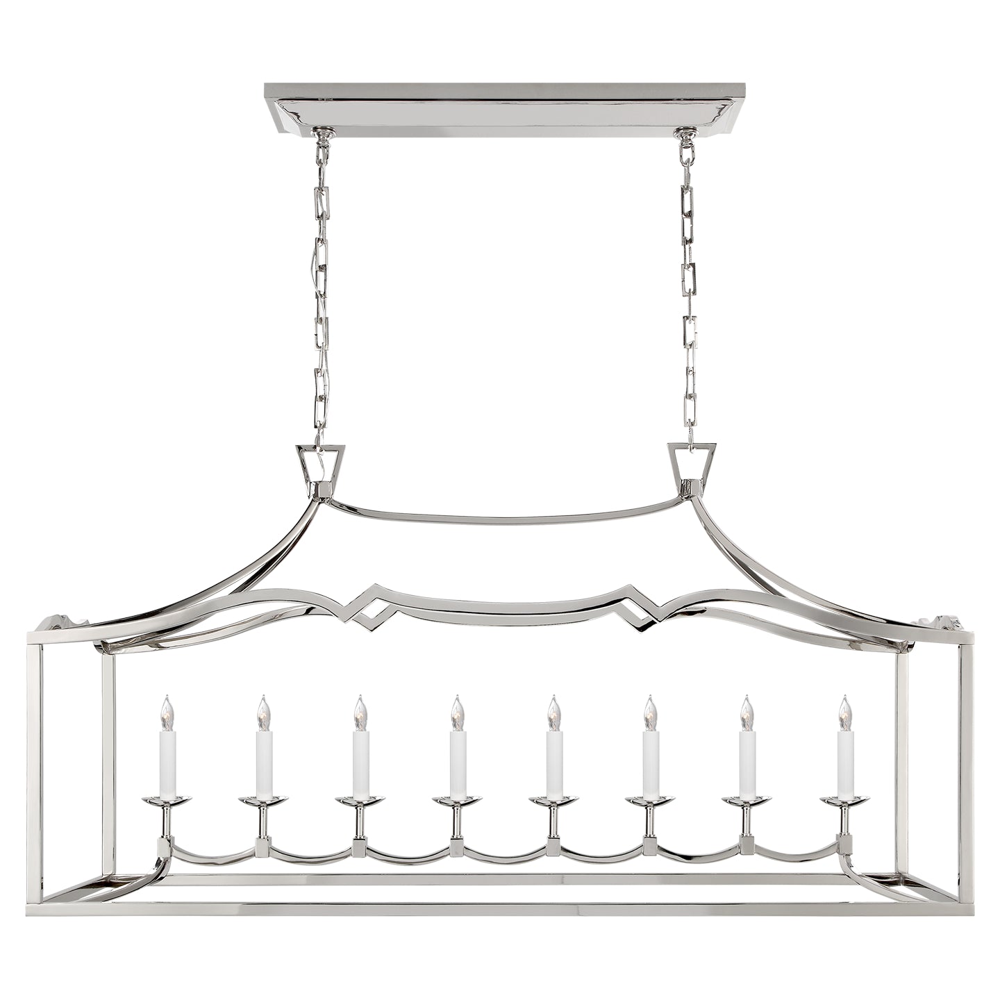 Visual Comfort Signature Canada - CHC 2183PN - Eight Light Linear Pendant - Darlana Fancy - Polished Nickel