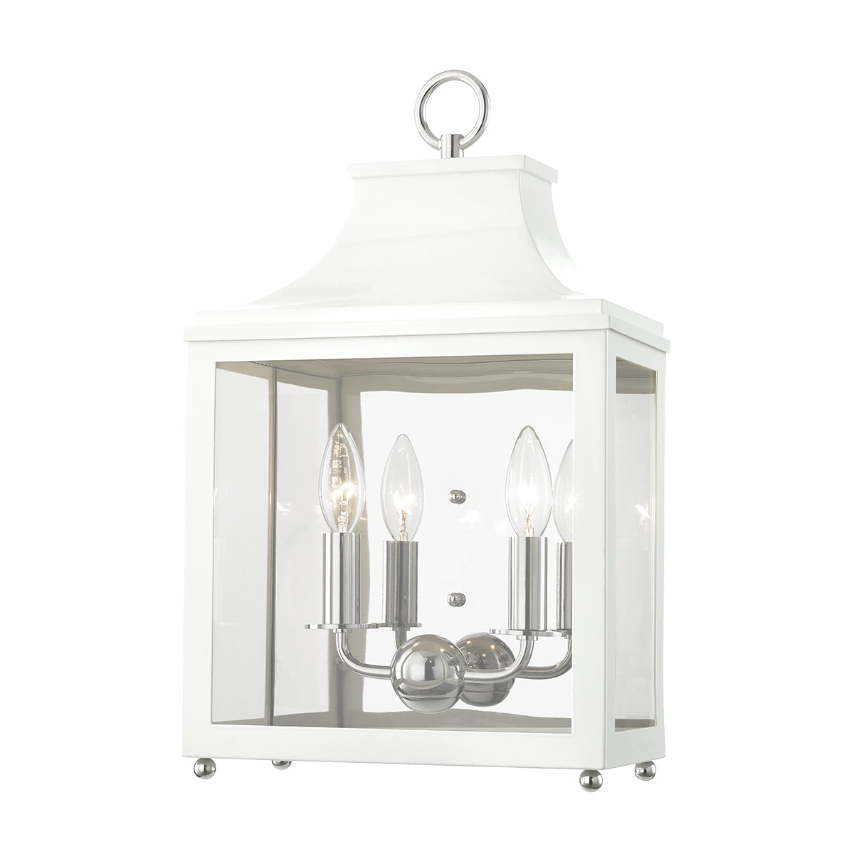 Mitzi Canada - H259102-PN/WH - Two Light Wall Sconce - Leigh - Polished Nickel/White