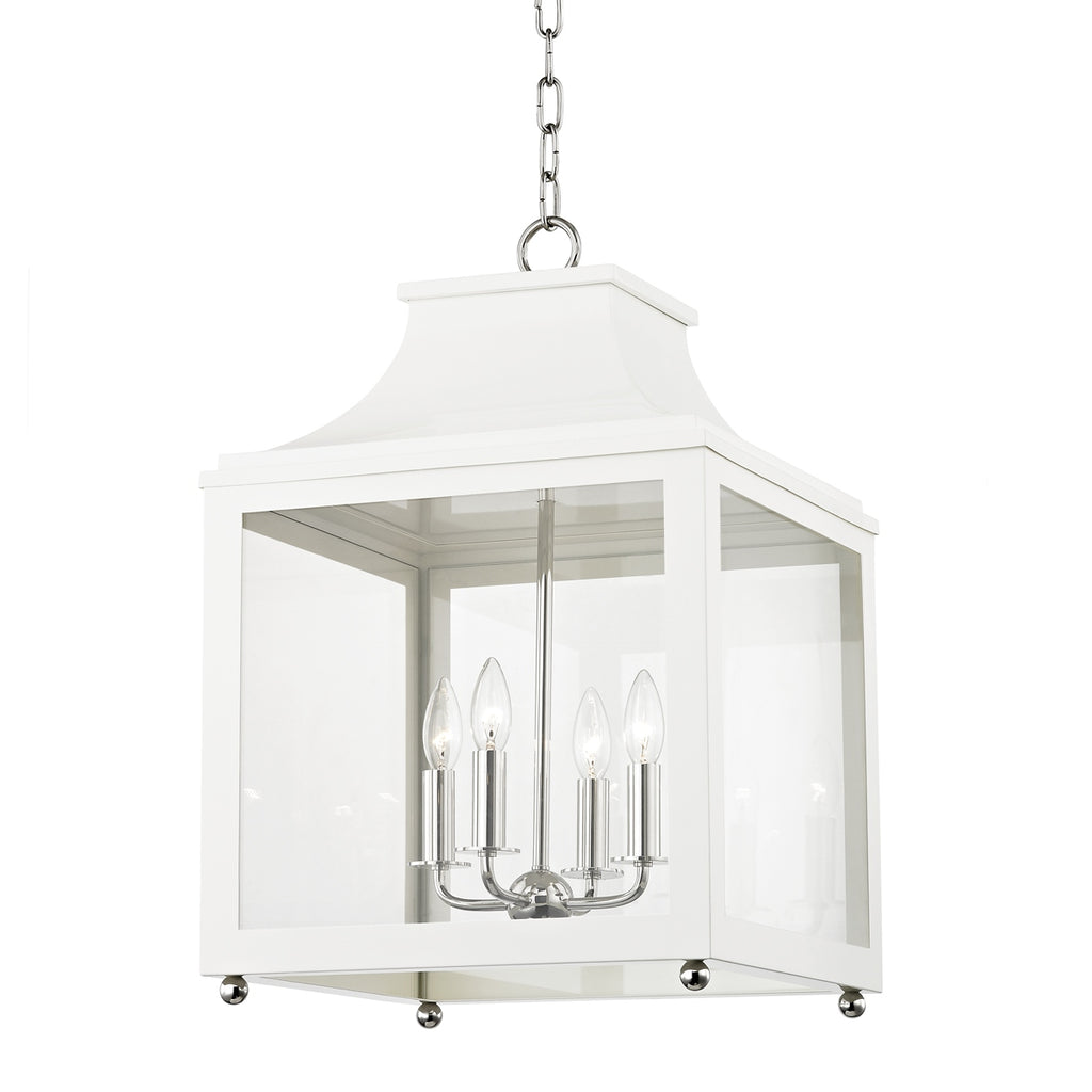 Mitzi Canada - H259704L-PN/WH - Four Light Lantern - Leigh - Polished Nickel/White